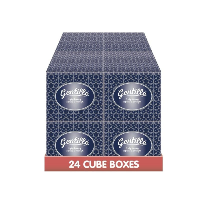 Gentille Facial Tissues Boxes 24 Pk Luxury Soft Strong Regular or Cube Box