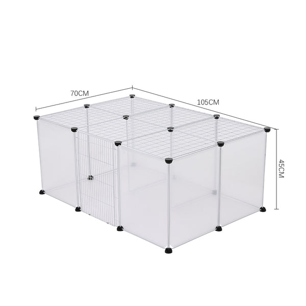 Roofed Cat Playpen System, 12/16/18 Panel Choices, Transparent Cat Enclosure with Top, Complete Kitty Condo with Top Cover, Escape-Proof Indoor Sanctuary, Top Cover Included for Small/Medium Dogs Indoor Protection & Security, Ideal for Indoor Training, Li