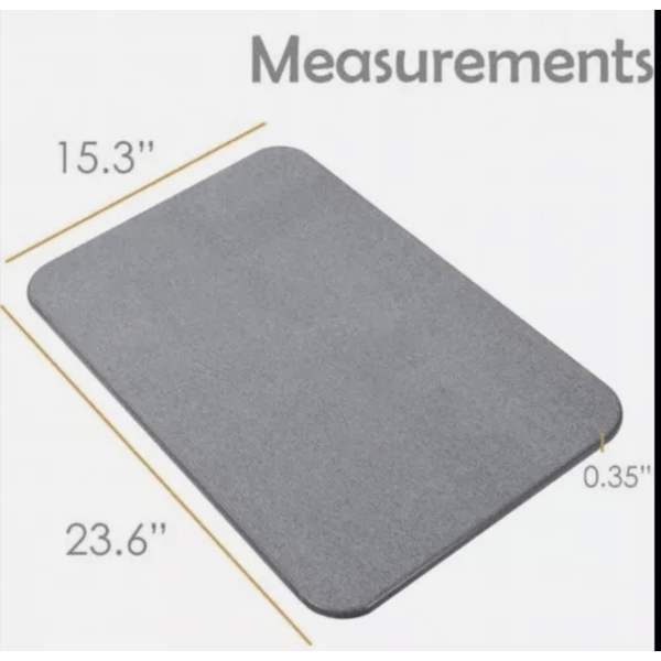 Grey,Quick Dry Diatomite Bath Mat - Clean Slate (Marble)