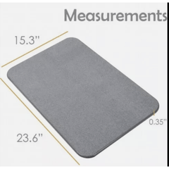 Grey,Quick Dry Diatomite Bath Mat - Clean Slate (Marble)