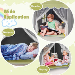 Large Kids Play House with Washable Mat and Star Lights