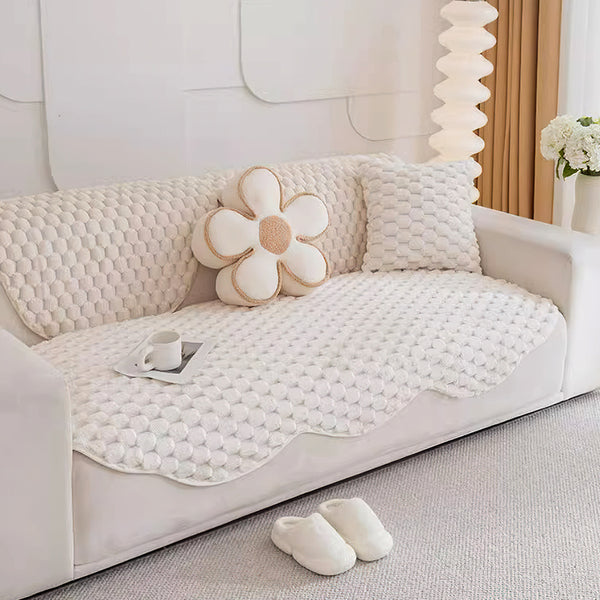 1pc Plush Sofa Cushion 1 2 3 4 Seater, Pet Friendly Sofa Cover, Breathable Sofa Slipcover Couch Cover Seat Cushion, Machine Washable, Warm Thickened Soft and Cozy Non-Slip Furniture Protector Sofa for All-Seasons, Living Room, Bedroom, Office, Home Decor
