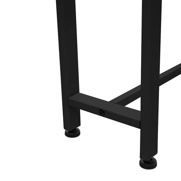 Space Efficient Side Table Single Double Tier Wall Mounted MDF Shelf with Metal Frame Multi Functional Narrow Table with Storage Hallway Bedroom Table 80x20cm Wood Black White Frame