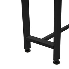 Space Efficient Side Table Single Double Tier Wall Mounted MDF Shelf with Metal Frame Multi Functional Narrow Table with Storage Hallway Bedroom Table 80x20cm Wood Black White Frame