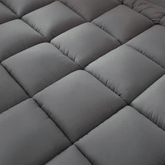 Extra Thick Grey Mattress Topper 4-Inch / 10cm Hotel Quality Deep Fitted Mattress Pad with Corner Elasticated Straps Quilted Box Stitch Breathable All-Season Comfort Single Double Small Double King Super King