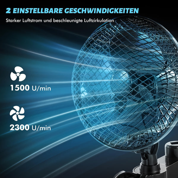 Portable Clip-on Fan, Rotatable Silent Clip-on Fan, Adjustable Angle, Compact and Portable Design, Suitable for Home Offices, Greenhouses and Growing Sheds.