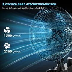 Portable Clip-on Fan, Rotatable Silent Clip-on Fan, Adjustable Angle, Compact and Portable Design, Suitable for Home Offices, Greenhouses and Growing Sheds.