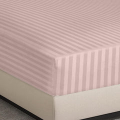 fORZA TEXTILES Luxury Stripe Fitted Sheet Soft Satin Stripe Bed Sheet with Deep Pocket Design, Strong Elasticated Corners for Secure Fit, Wrinkle Resistant and Breathable Fabric, Hotel Quality Bedding for Single Double King Super King, Multiple Colours Av