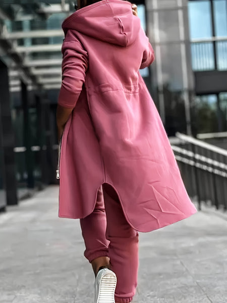 Fashion Women'S Solid Color Sweatshirt Set, Directional Style