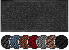 BLADO Washable Door Mats Indoor & Outdoor - Non-Slippery Heavy Duty - Stylish & Large Rubber - Perfect Dust Grabbing Doormats (Anthracite, 40Cm X 60Cm)