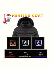 Women's Heated Jacket, Long Sleeved Clothing, USB Electric Heated Jacket with 3 Levels, and 9 Zones, Suitable for Outdoor Camping, Hiking, and Skiing. Warm Clothing (excluding Battery Pack)
