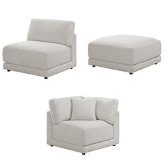 Aiden & Ivy Dayna Grey Fabric 4 Piece Modular Sofa