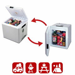 Koolatron 12V Electric Cooler 27L, Cool/Warm Box with Adjustable Strap in Grey