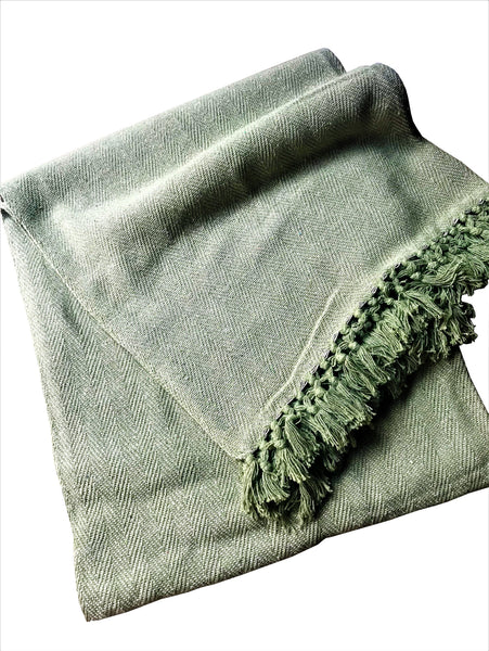 Cotton Herringbone Sofa Throw Blanket 260x260cm (perfect for KING sized bed) – Soft, Cozy & Warm Bed or Sofa Blanket, 13 Colours, Machine Washable, Hypoallergenic, Perfect Gift for Home or Travel