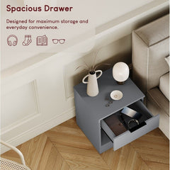 Vida Designs Trega 1 Drawer Bedside Chest Set Of 2, End Table Nightstand Space Saving Storage Organizer Bedroom Furniture