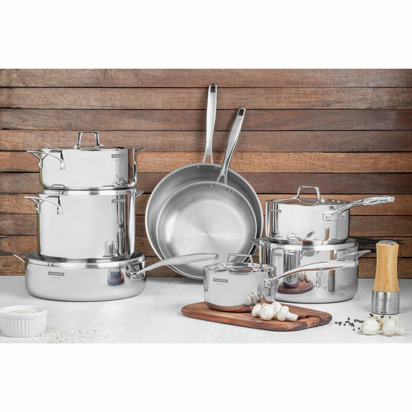 Tramontina Tri-Ply Stainless Steel Cookware Set, 14 Piece
