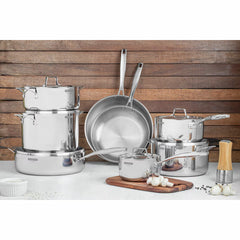 Tramontina Tri-Ply Stainless Steel Cookware Set, 14 Piece
