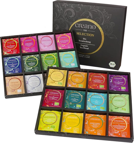 Creano Organic Herbal Tea Gift Set - 27 Organic Tea Bags in 9 Different Varieties - Tea Sampler - 54G*