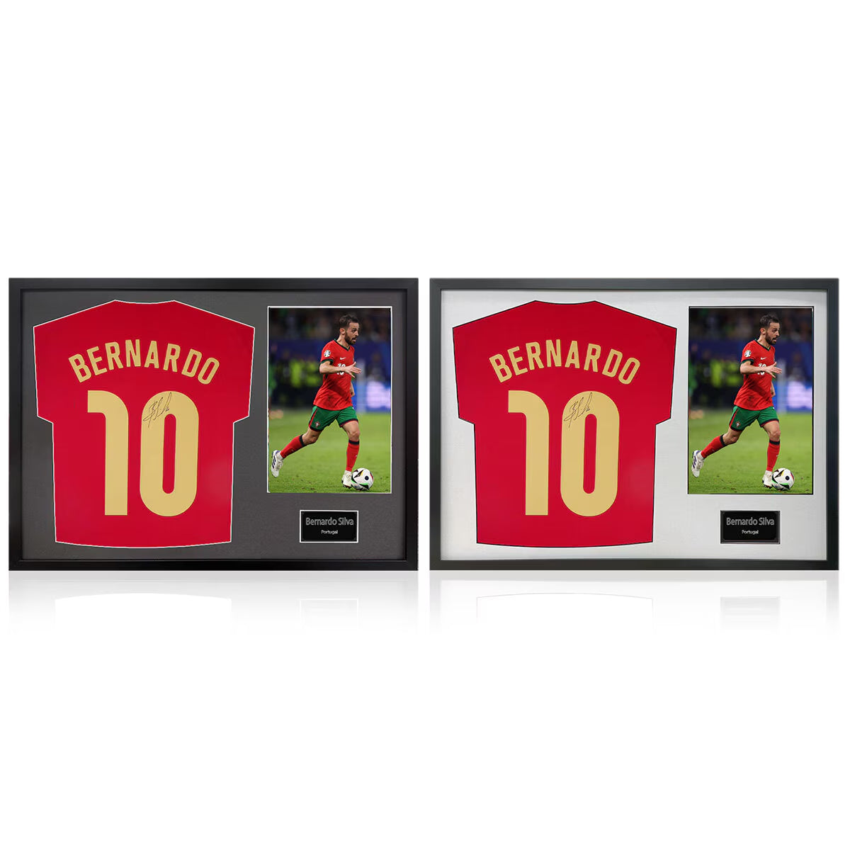 Bernardo Silva Signed Framed Portugal Football Shirt Including 1 Photo in 2 Options: White or Black Mount