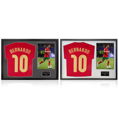 Bernardo Silva Signed Framed Portugal Football Shirt Including 1 Photo in 2 Options: White or Black Mount