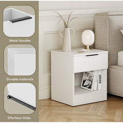 Vida Designs Trega 1 Drawer Bedside Chest Set Of 2, End Table Nightstand Space Saving Storage Organizer Bedroom Furniture