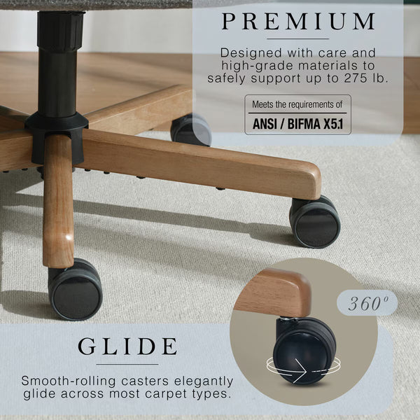 Henredon Murphy Fabric Office Chair, Grey