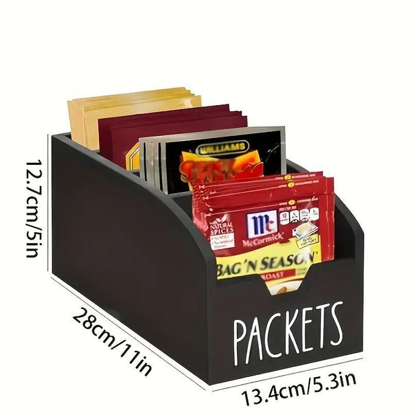 Wooden Storage Basket with Compartments | Multi-Purpose Kitchen Organizer for Spices, Utensils & More | Rustic Home Decor with Clear Viewing Window, Shelf Baskets