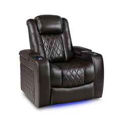 Valencia Tuscany Brown Leather Power Reclining Home Theatre Chair