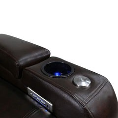 Valencia Tuscany Brown Leather Power Reclining Home Theatre Chair