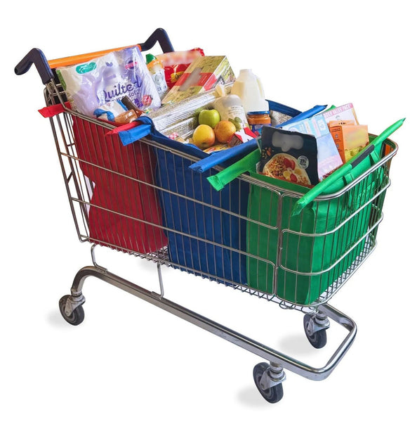 Trolley Bags - Original Cool Series - Reusable Shopping Bags - Pack of 3 Original Vibe Shopping Bags with Cool Bag, Replace Carrier Bags, Heavy Duty Reusable Non-woven Polypropylene Bags & Organiser for Grocery Food Shopping, Washable, Convenient Speeds u