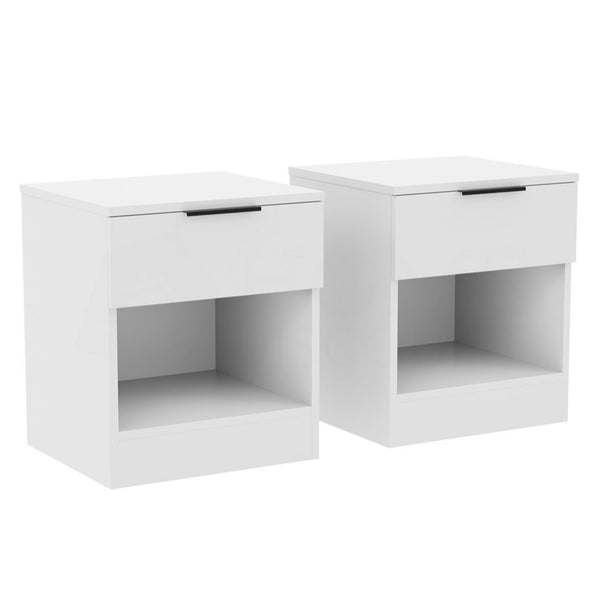 Vida Designs Trega 1 Drawer Bedside Chest Set Of 2, End Table Nightstand Space Saving Storage Organizer Bedroom Furniture