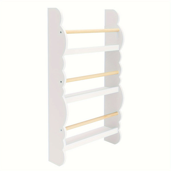 1pc Bookshelf Ledge | Book Organizer with Bookshelves, Pine E1 MDF, Green, Cubby Shelf, Freestanding, Suitable for Various Room Types