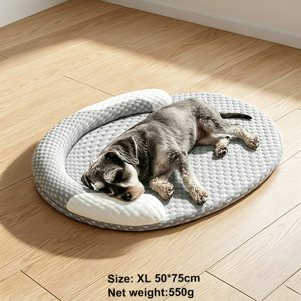 Orthopedic Cooling Dog Bed, Breathable Summer Pet Bed with Raised Edge, Soft Washable Dog Bed Mat for Small to Medium Dogs And Cats, Non-Slip Pet Mat for All-Season Use