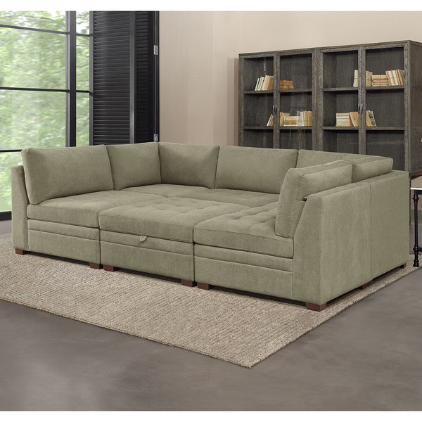 Thomasville Tisdale Beige 6 Piece Modular Fabric Sofa