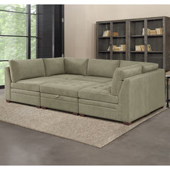 Thomasville Tisdale Beige 6 Piece Modular Fabric Sofa