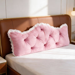 Large Ultra-Soft Comfortable Plush Backrest Pillow, Princess Style Reading Cushion, Neck and Back Support, Luxurious Fashionable Home Style Multifunctional Lace Ruffled Headboard Cushions, Suitable for Bedroom, Living Room, Dorm, Sofa Home Decor, Machine