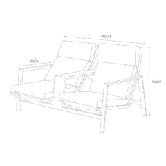 LIFE Outdoor Living Bondi Tete-A-Tete Reclining Patio Set
