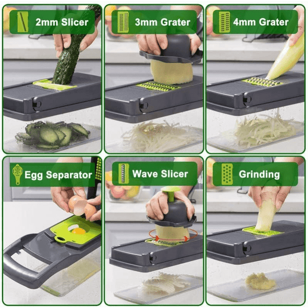 14-in-1 Safe Chopper Vegetable Cutter, Onion Chopper, Veggie Chopper, Chopper, Food Chopper, Food Chopper Manual Hand, Vegetable Slicer, Vegetable Chopper, Kitchen Gadgets, Vegetable Cutter