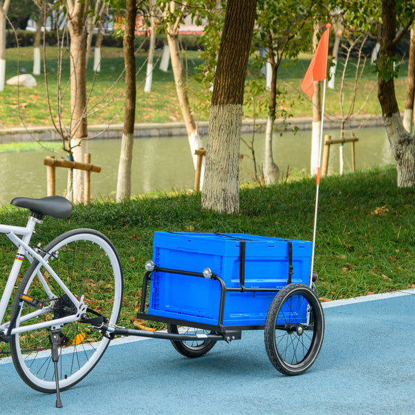 Bicycle Cargo Trailer with 65L Foldable Storage Box and Safe Reflectors