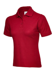 Uneek Clothing UC106 Women's Classic Short-Sleeved Poloshirt - Uniform, Casual or Office Wear | 50/50 Cotton Polyester | Plain Tee Top for Ladies, Side Vents