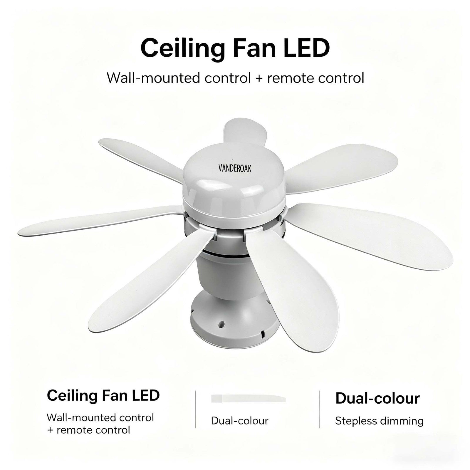 Modern silent ceiling fan lamp. Equipped with 8-speed wind speed adjustment, timer function and continuous dimming feature. Suitable for living rooms, bedrooms and offices. It is a must-have item for spring and summer.