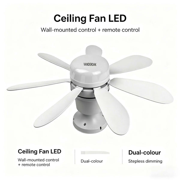 Modern silent ceiling fan lamp. Equipped with 8-speed wind speed adjustment, timer function and continuous dimming feature. Suitable for living rooms, bedrooms and offices. It is a must-have item for spring and summer.