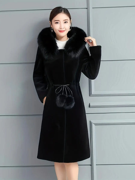 Women'S Elegant Winter Coat - Mid-Length Cold Weather Jacket with Belt, Button Front Closure, Chic Outerwear for Everyday & Formal Events - Warm Fall/Winter Clothing, Seasonal Fashion, Classic Silhouette, Durable Construction, Stylish Winterwear, Fashionc