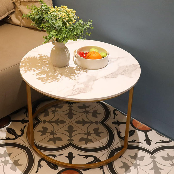 Nesting Coffee Tables Set of 2 Round Stacking Sofa Side Tables for Living Room
