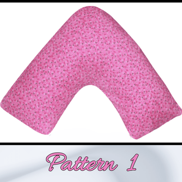 T&T Printed V Pillow Covers Easy Care Head Back Neck Maternity Support 74x34cm