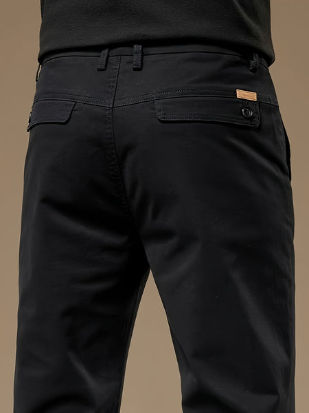 Men's Bedford Classic Fit Stretch Khaki Dress Pants, Casual Trousers, Suitable for Business Occasions, Daily Wear, and Outings in Spring and Autumn