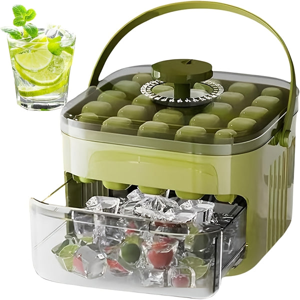 Ice Trays for Freezer with Lid and Shovel, Ice Cube Tray Making 50pcs Ice Cubes, Easy Press to Release Ice, Ice Tray with Storage Bin Chilling Cocktail Whiskey Coffee 2 Trays 1 Ice Bucket