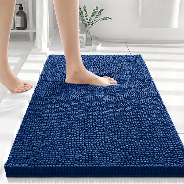 1pc Soft Chenille Bath Mat – Durable Chenille Rug with Non-Slip Backing, Stylish Bathroom Rug, Machine Washable Bath Mat, Non-Slip Area Rug for Shower Room & Home Use