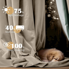 2pcs Premium Velvet Blackout Curtains – High-Quality Thermal Insulated Room Darkening Window Drapes, Light-Blocking Rod Pocket Curtains for Living Room Decor, Bedroom, Machine Washable Home Decorations