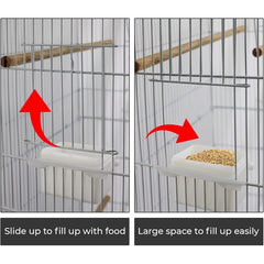 Large Metal Bird Cage for Budgie Parakeet Canary Cockatiel Finch or Lovebird by Crystals (Black)